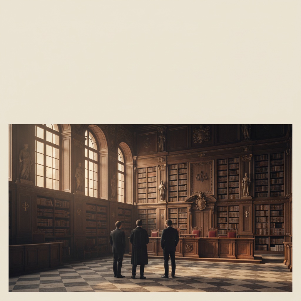 Sentenza CGUE Rehder — aula del tribunale vuota con biblioteca giuridica