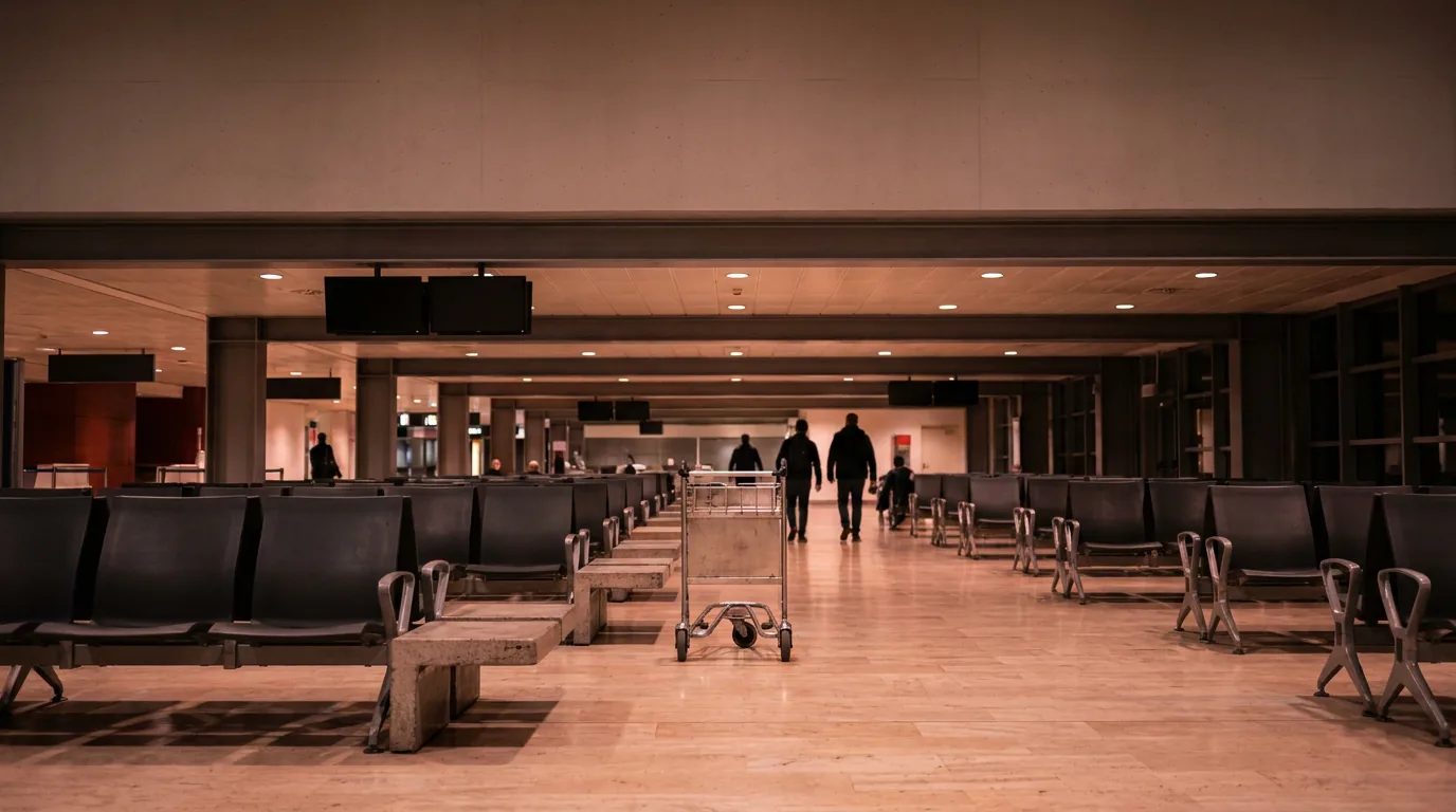 Sala partenze vuota durante uno sciopero — Sciopero Volotea: diritti, compensazione 250-400 € e…